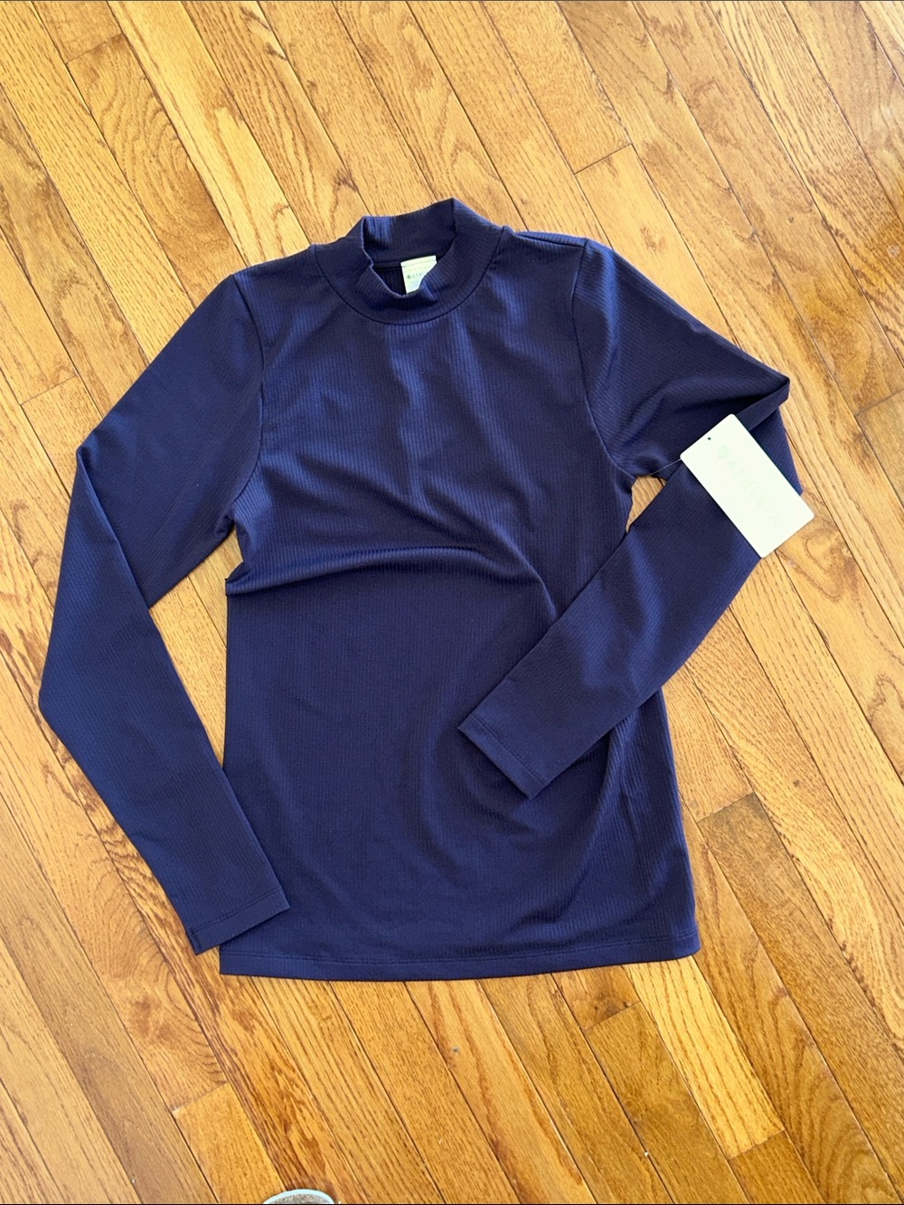 Athleta Renew Seamless Mock Neck top dark purple